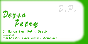 dezso petry business card